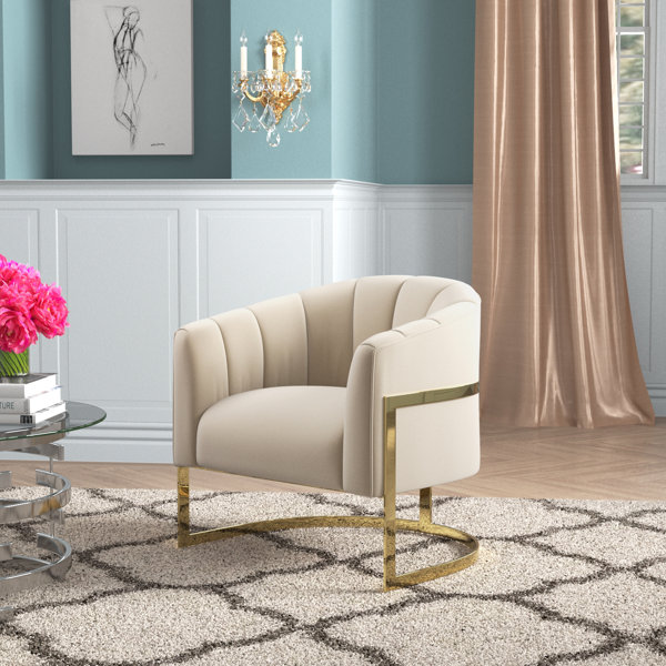 Gold and best sale cream chair